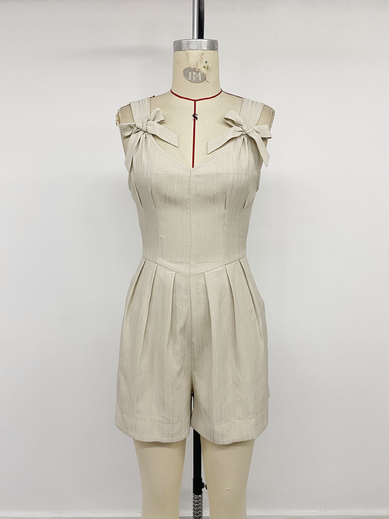 Sleeveless Bow-Accent Jumpsuit