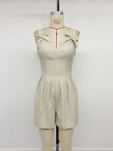 Sleeveless Bow-Accent Jumpsuit
