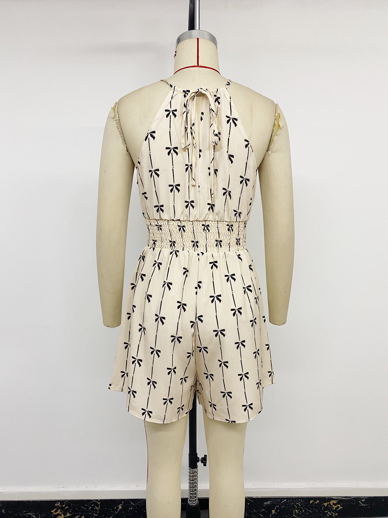 Halter Jumpsuit with Smocked Waist