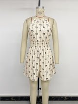 Halter Jumpsuit with Smocked Waist