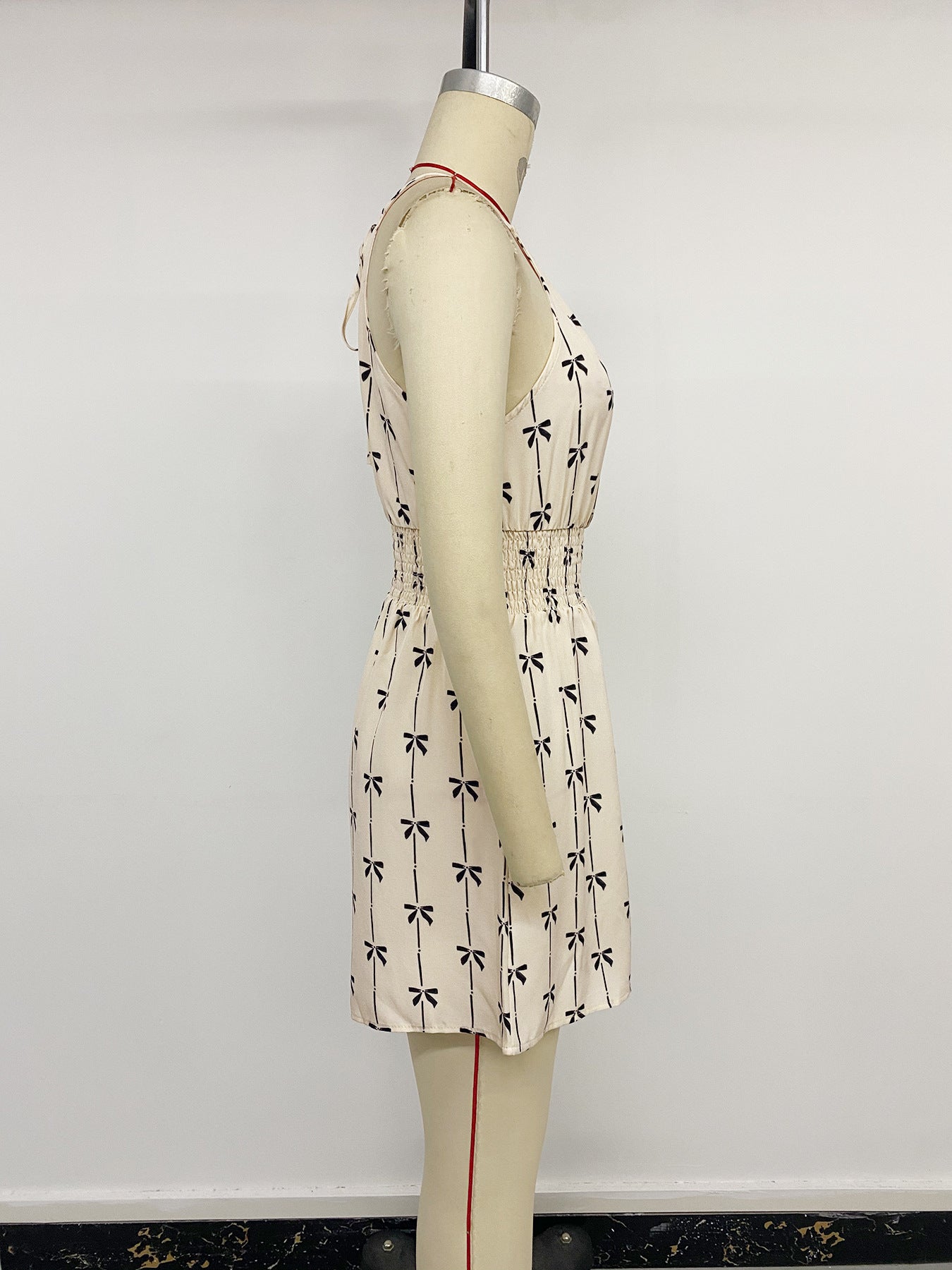 Halter Jumpsuit with Smocked Waist