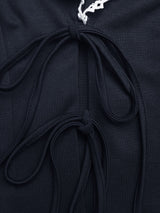 Sleeveless Tie-Front Top with Trim