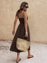 Sleeveless Tie-Front Maxi Dress