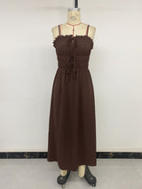 Sleeveless Tie-Front Maxi Dress