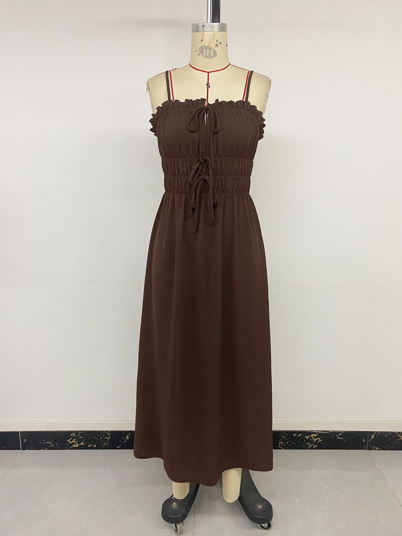 Sleeveless Tie-Front Maxi Dress