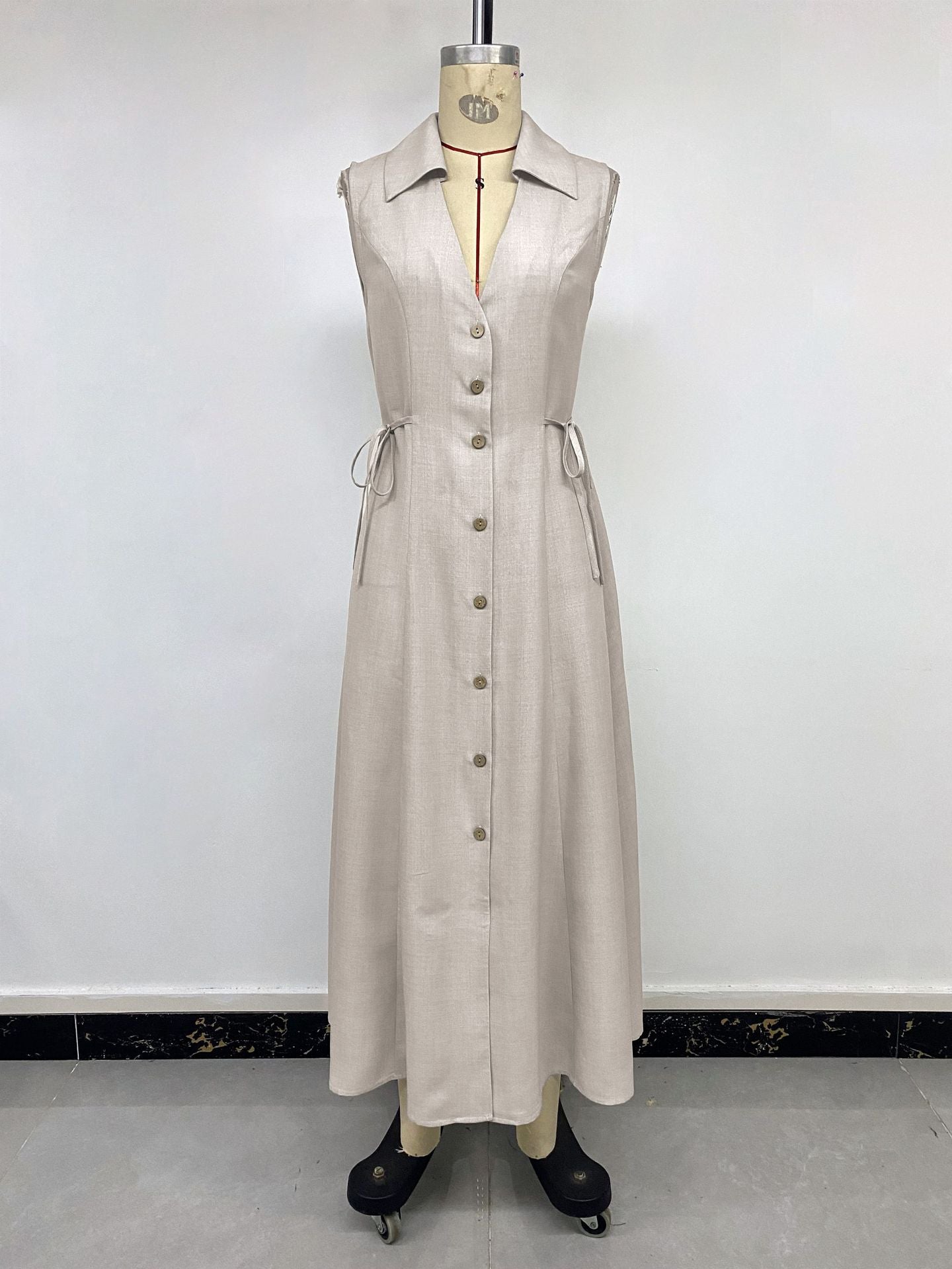 Sleeveless Button-Down Maxi Dress