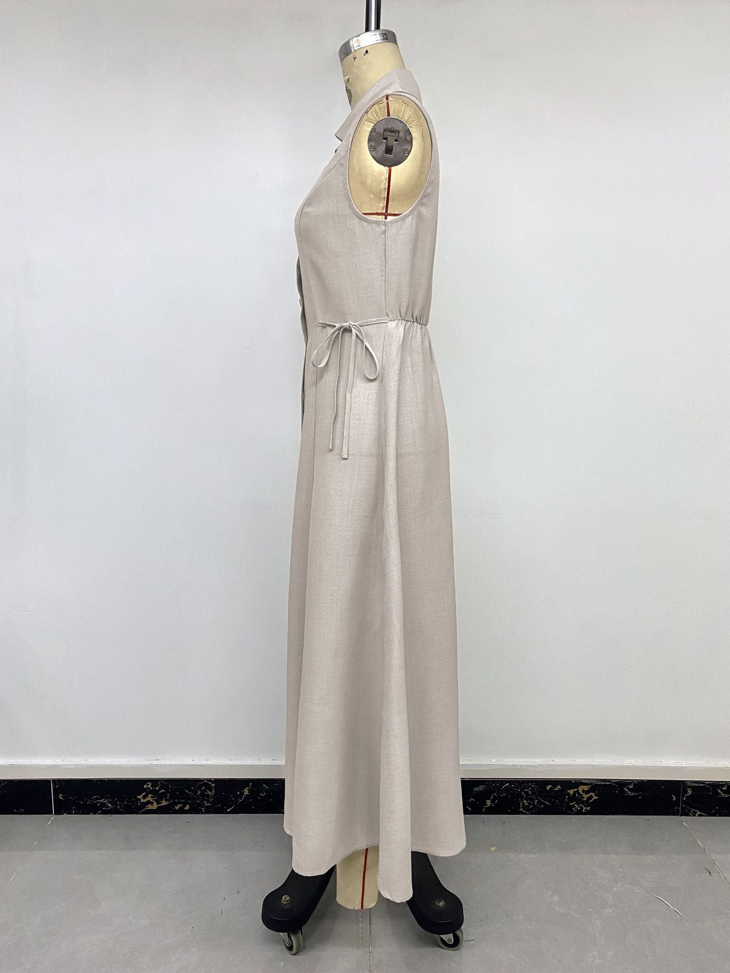 Sleeveless Button-Down Maxi Dress