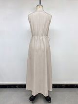 Sleeveless Button-Down Maxi Dress
