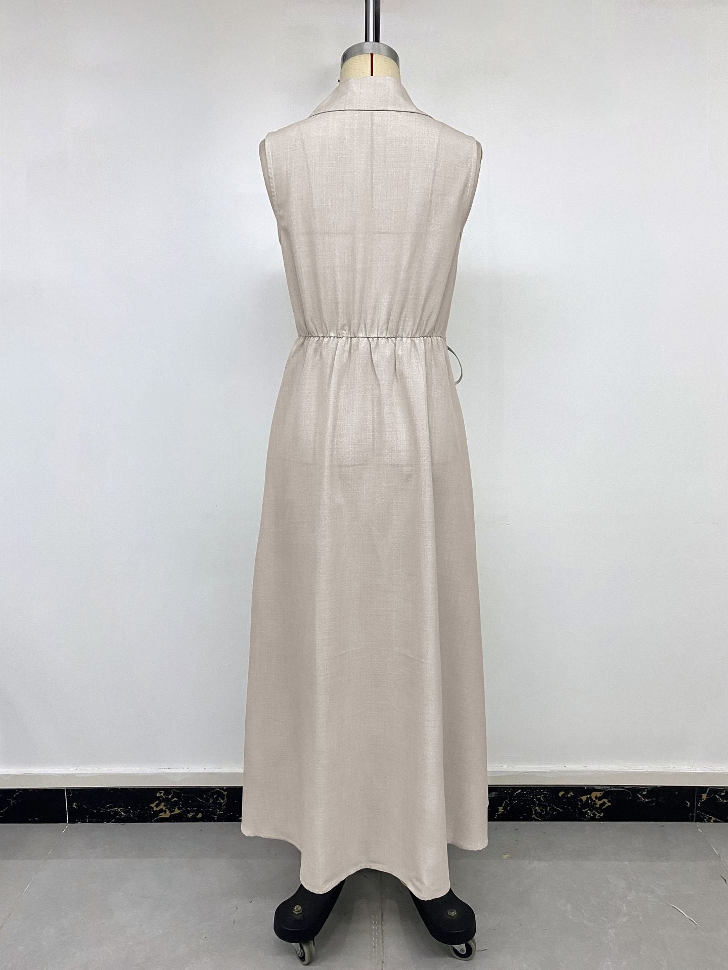 Sleeveless Button-Down Maxi Dress