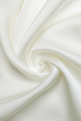 Ivory Satin Halter Neck Top with High Collar