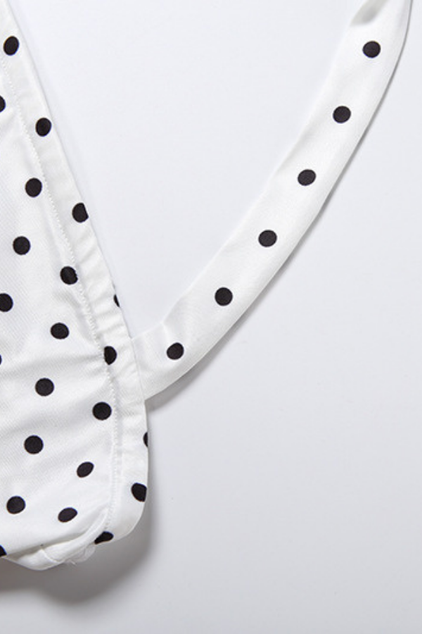 White Polka Dot Halter Neck Bodycon Jumpsuit