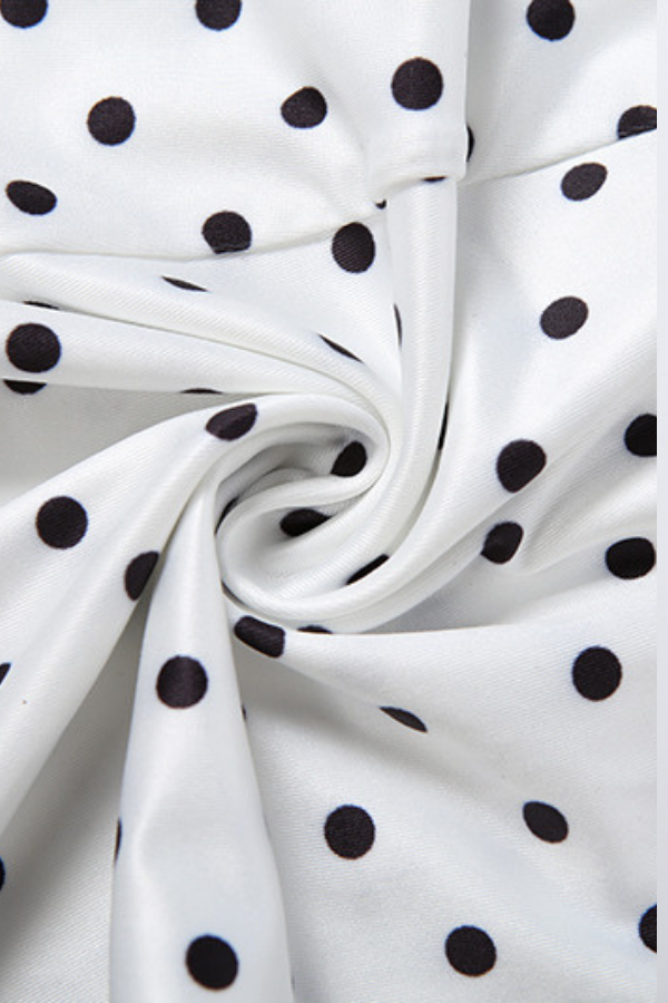 White Polka Dot Halter Neck Bodycon Jumpsuit