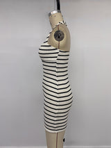 Striped Halter Neck Bodycon Mini Dress