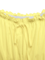 Yellow Off-Shoulder Tiered Midi Dress