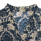 Printed Cap Sleeve V-Neck Top