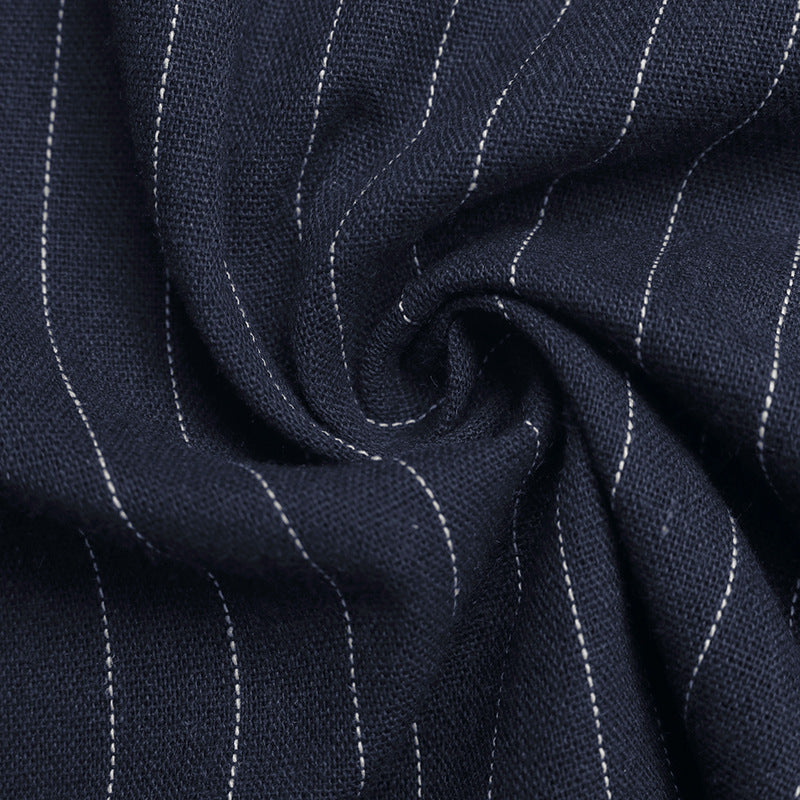 Navy Pinstripe Halter Neck Jumpsuit