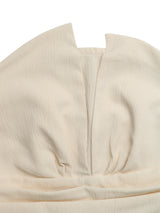 Beige Strapless Pleated Waist Romper