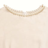 Beige Pearl Neck Belted Midi Dress