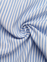 Blue Striped Button Front Ruffle Maxi Dress