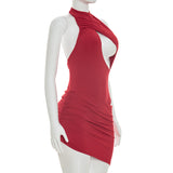 Scarlet Cutout Draped Mini Dress