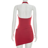 Scarlet Cutout Draped Mini Dress