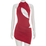 Scarlet Cutout Draped Mini Dress