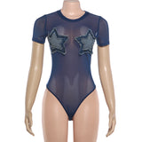 Mesh Star Patch Bodysuit