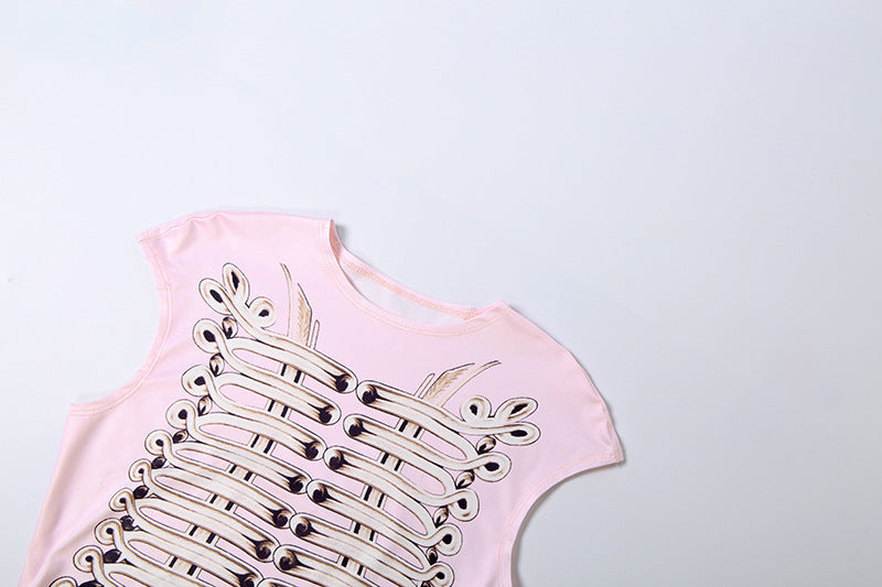 Rhinestone Crop Top and Mini Skirt Set