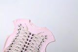 Rhinestone Crop Top and Mini Skirt Set