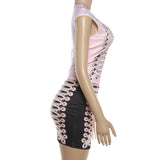 Rhinestone Crop Top and Mini Skirt Set