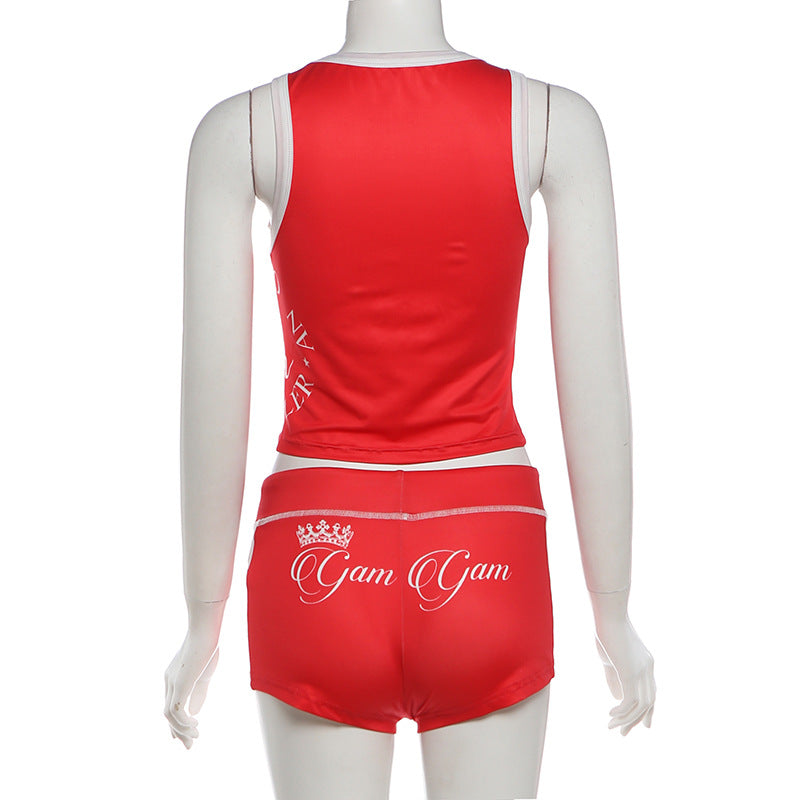 Graphic Tank and Shorts Lounge Set