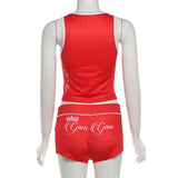 Graphic Tank and Shorts Lounge Set