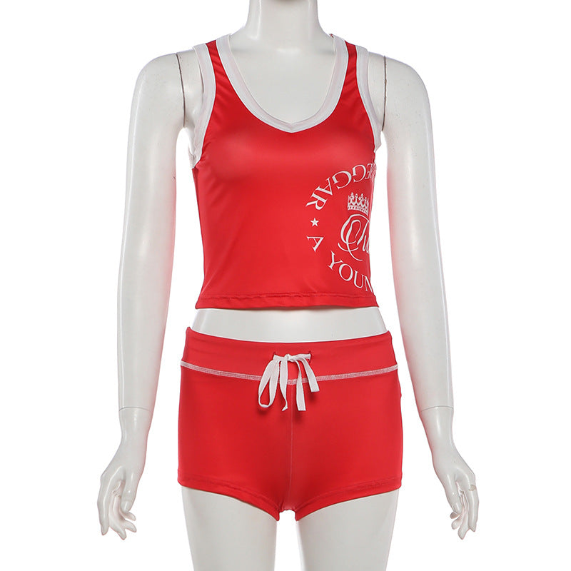 Graphic Tank and Shorts Lounge Set