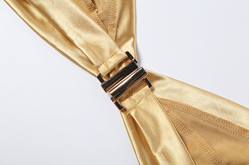 Metallic Halter Bikini Set