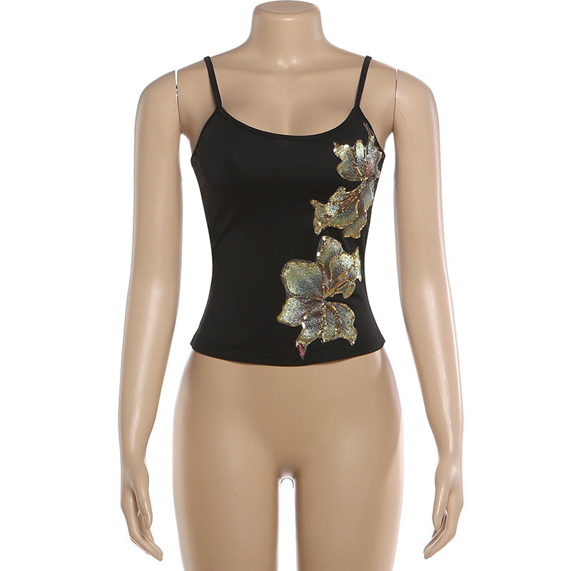Floral Sequin Cami Top