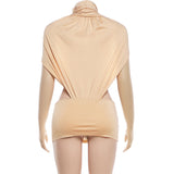 Backless Draped Mini Dress