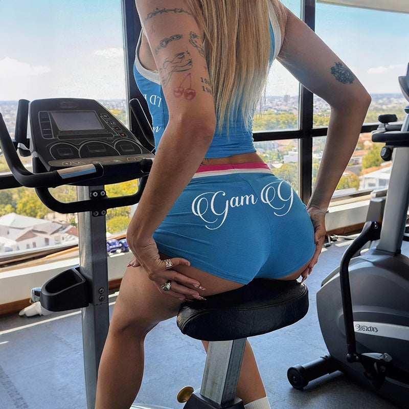 Graphic Activewear Shorts Set