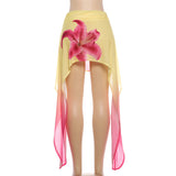 Floral Mesh Cover Up Skirt