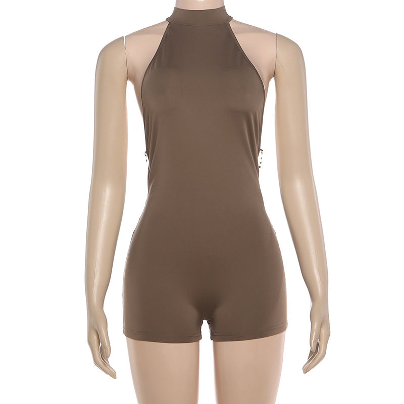 Butterfly Backless Halter Romper Bodycon Fit