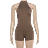 Butterfly Backless Halter Romper Bodycon Fit