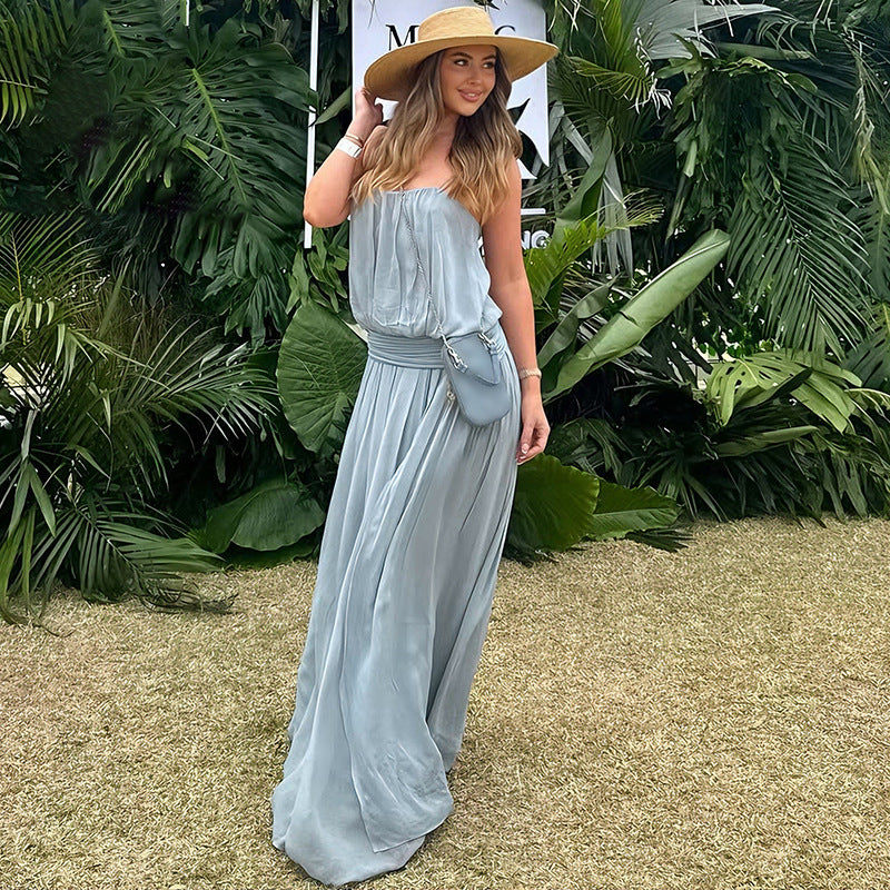 Flowy Sleeveless Maxi Dress Vacation Style