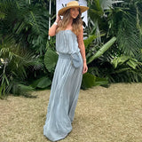 Flowy Sleeveless Maxi Dress Vacation Style