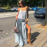 Flowy Sleeveless Maxi Dress Vacation Style