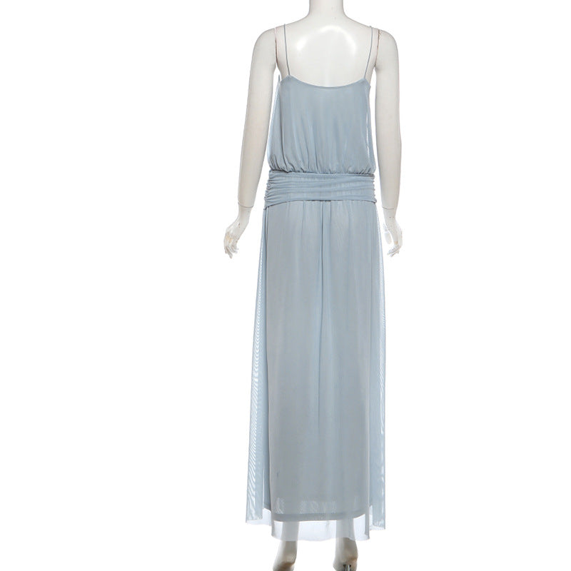 Flowy Sleeveless Maxi Dress Vacation Style