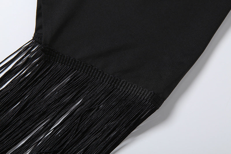 Asymmetrical Fringe Tube Top Sexy Streetwear