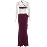 Cutout Chain Detail Maxi Dress With Flower Chic