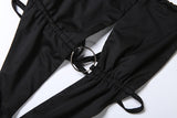 Cutout Halter Romper With Ring Detail Sexy Fit