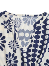 Floral Print Cutout Puff Sleeve Maxi Dress