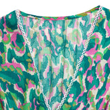 Printed Tiered V-Neck Maxi Vacation Dress
