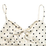Polka Dot Bow Front Tiered Maxi Dress Cream